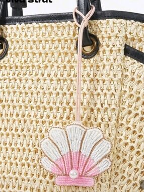 Beaded Shell Charm Bag Charm
